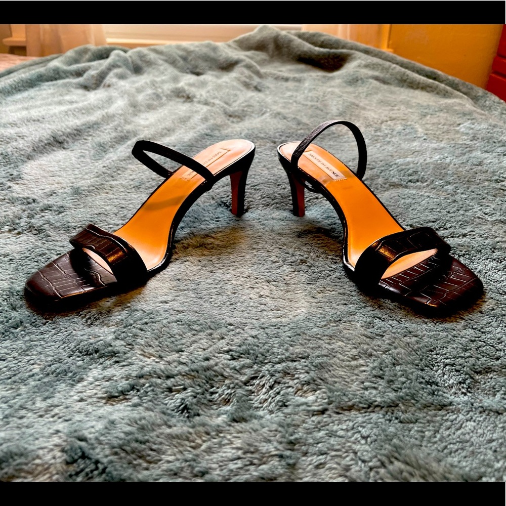 Strappy black Saks Fifth Avenue heels